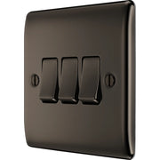 BG Electrical Nexus Metal Black Nickel - Triple, 2 way switch