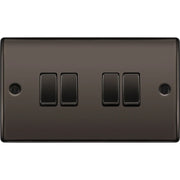 BG Electrical Nexus Metal Black Nickel - Quadruple, 2 way switch
