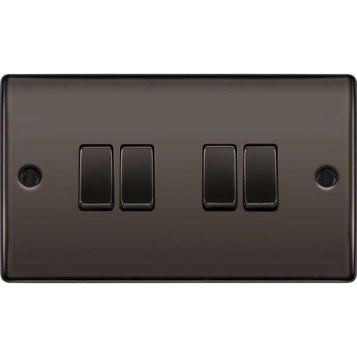 BG Electrical Nexus Metal Black Nickel - Quadruple, 2 way switch