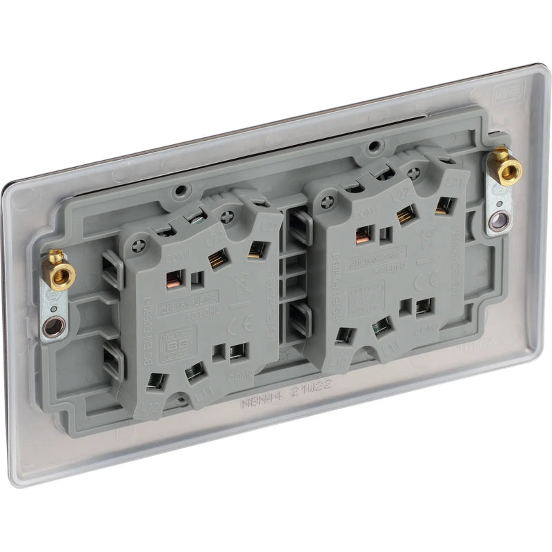 BG Electrical Nexus Metal Black Nickel - Quadruple, 2 way switch
