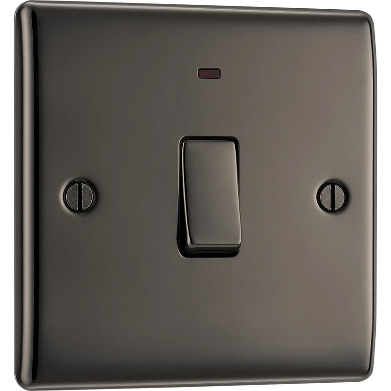 BG Electrical Nexus Metal Black Nickel - 20A, double pole, with indicator