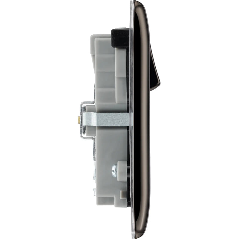 BG Electrical Nexus Metal Black Nickel - Double switched single pole, with USB A + C (45W)