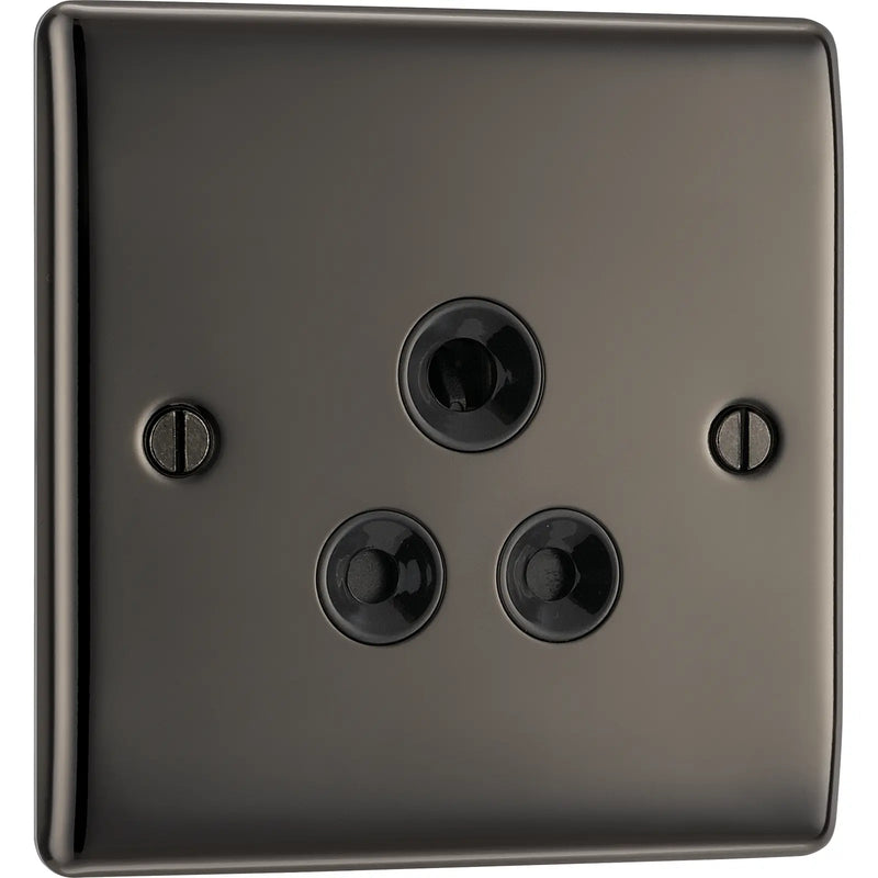 BG Electrical Nexus Metal Black Nickel - 5A, single, unswitched, round pin