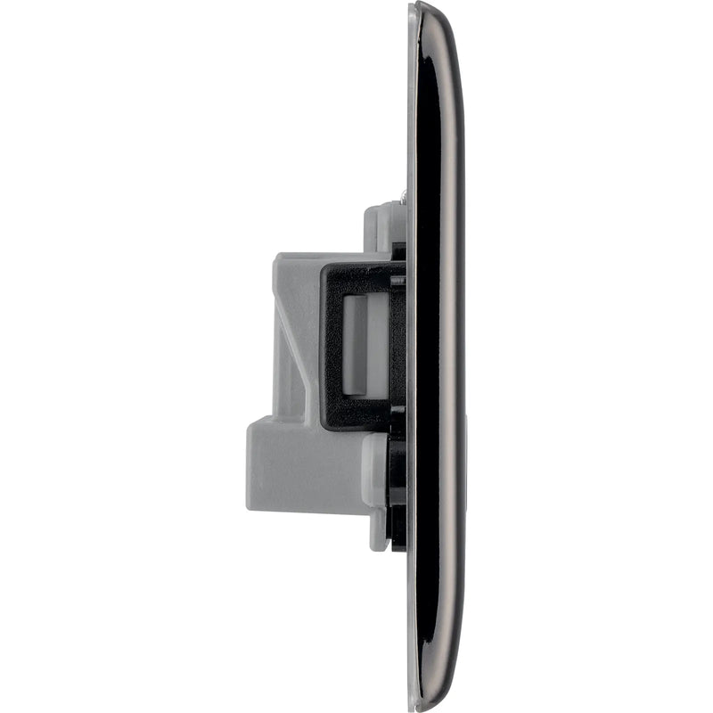 BG Electrical Nexus Metal Black Nickel - 5A, single, unswitched, round pin