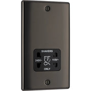 BG Electrical Nexus Metal Black Nickel - 115/240V dual voltage shaver socket