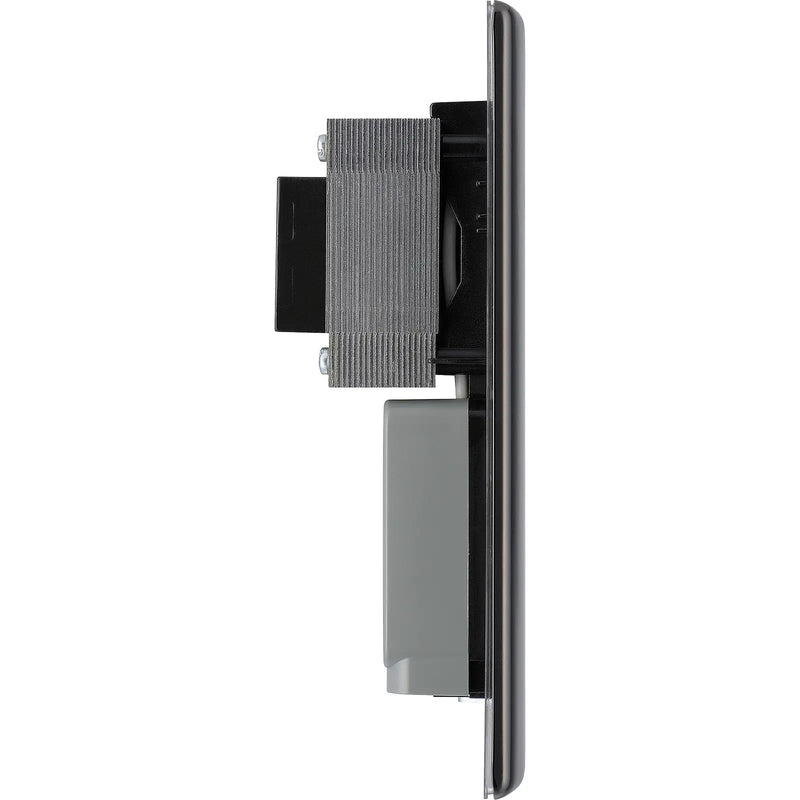 BG Electrical Nexus Metal Black Nickel - 115/240V dual voltage shaver socket