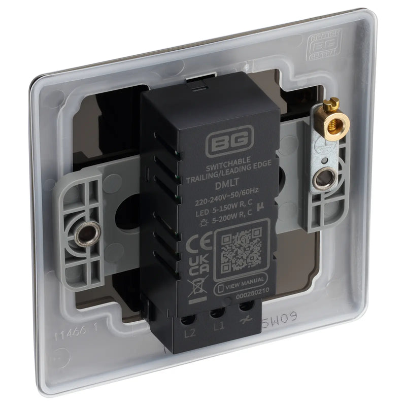 BG Electrical Nexus Metal Black Nickel - Single, 2 way push 200W