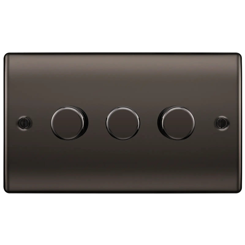 BG Electrical Nexus Metal Black Nickel - Triple, 2 way push 200W