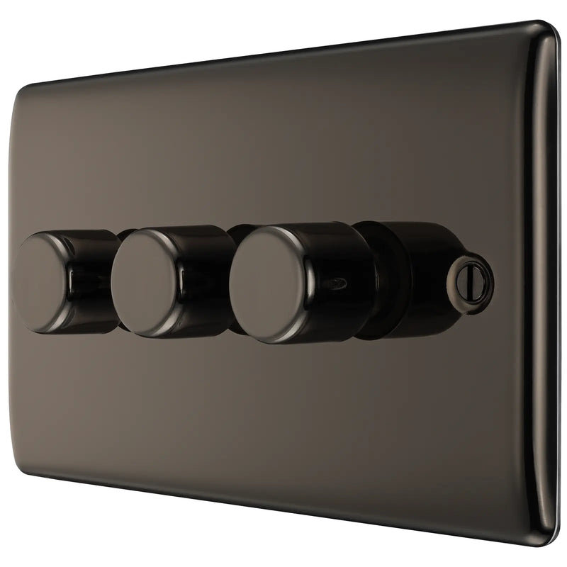 BG Electrical Nexus Metal Black Nickel - Triple, 2 way push 200W
