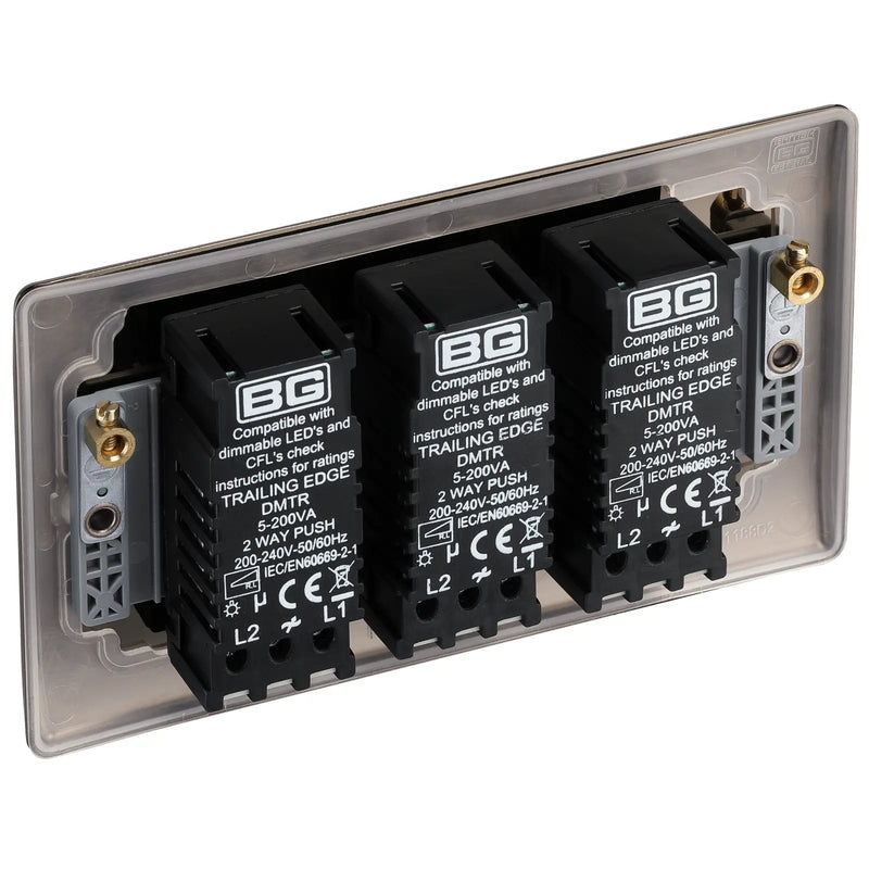 BG Electrical Nexus Metal Black Nickel - Triple, 2 way push 200W