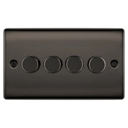 BG Electrical Nexus Metal Black Nickel - Quadruple, 2 way push 200W