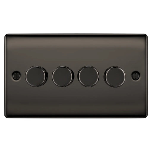 BG Electrical Nexus Metal Black Nickel - Quadruple, 2 way push 200W