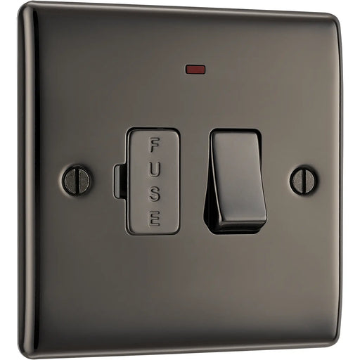 BG Electrical Nexus Metal Black Nickel - Switched and fused with indicator