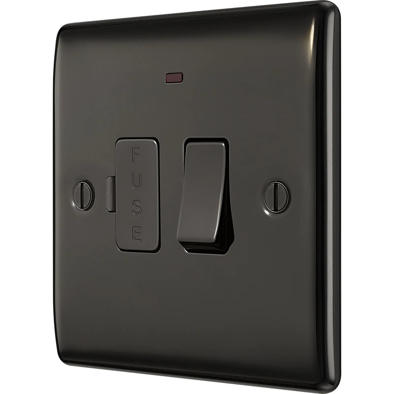 BG Electrical Nexus Metal Black Nickel - Switched and fused with indicator