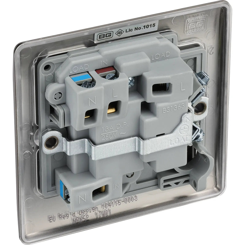 BG Electrical Nexus Metal Black Nickel - Switched and fused with indicator