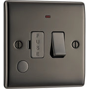 BG Electrical Nexus Metal Black Nickel - Switched and fused with indicator and flex outlet