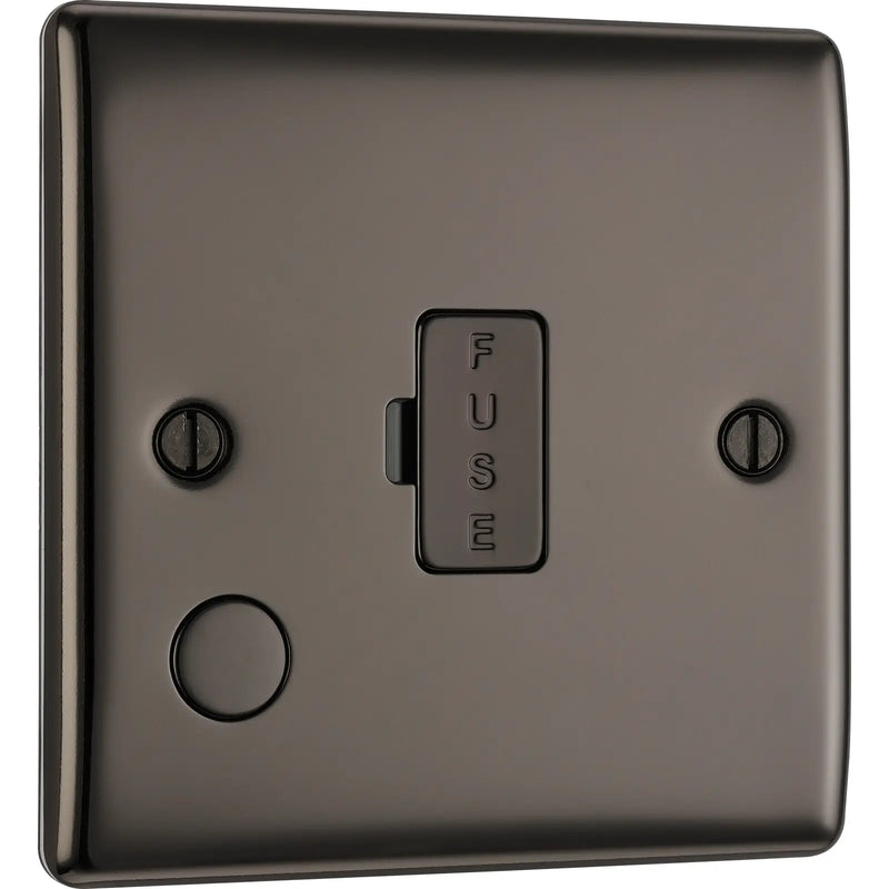 BG Electrical Nexus Metal Black Nickel - Unswitched and fused with flex outlet
