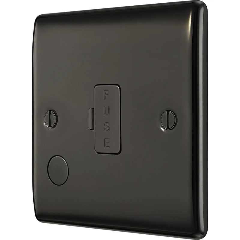 BG Electrical Nexus Metal Black Nickel - Unswitched and fused with flex outlet
