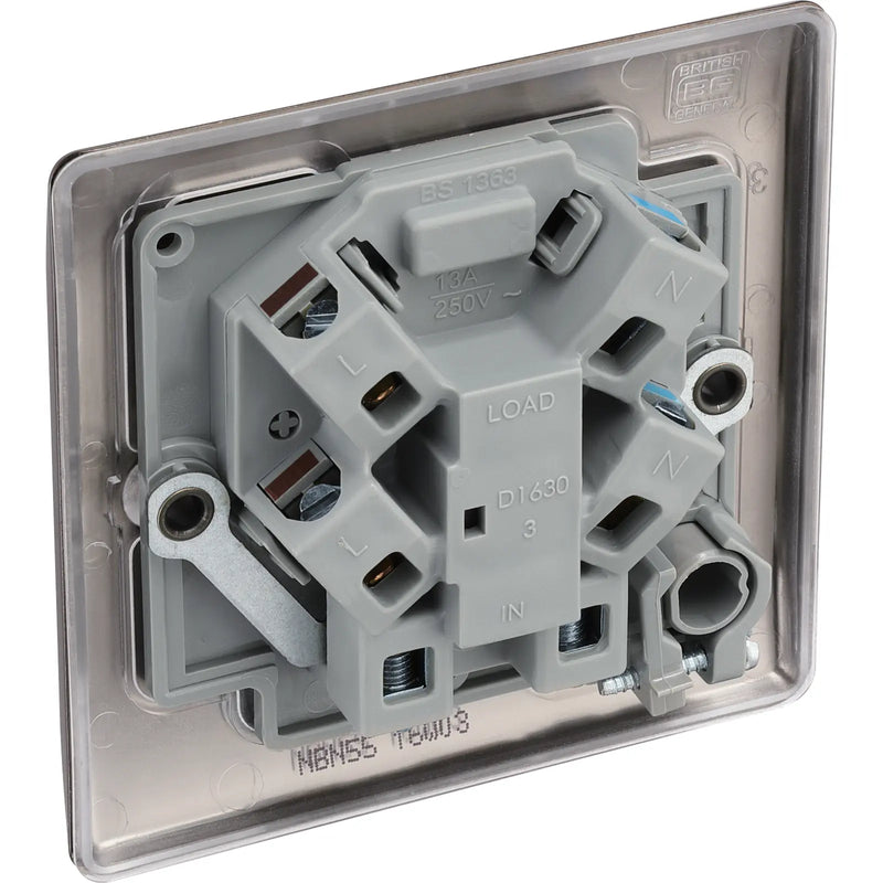 BG Electrical Nexus Metal Black Nickel - Unswitched and fused with flex outlet