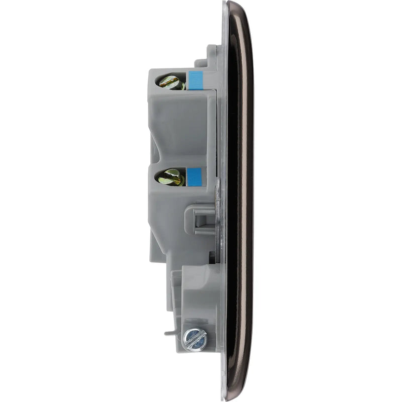 BG Electrical Nexus Metal Black Nickel - Unswitched and fused with flex outlet