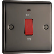 BG Electrical Nexus Metal Black Nickel - 45A, double pole, single plate, with indicator