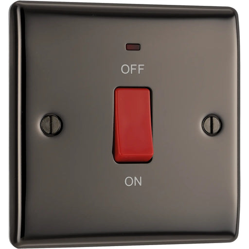 BG Electrical Nexus Metal Black Nickel - 45A, double pole, single plate, with indicator