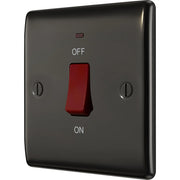 BG Electrical Nexus Metal Black Nickel - 45A, double pole, single plate, with indicator