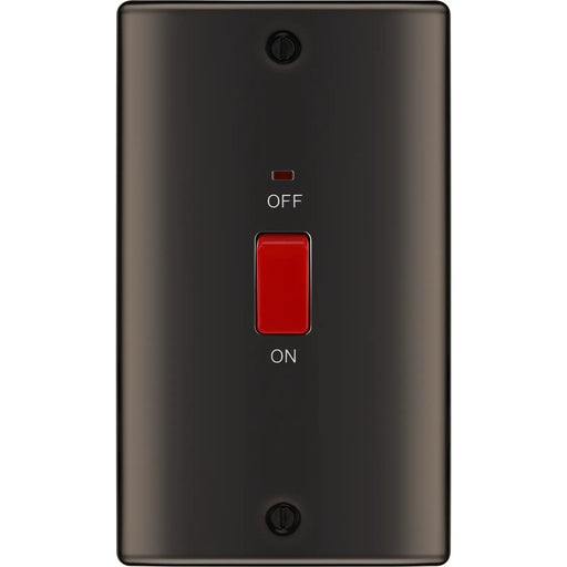 BG Electrical Nexus Metal Black Nickel - 45A, double pole, large plate, with indicator