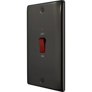 BG Electrical Nexus Metal Black Nickel - 45A, double pole, large plate, with indicator
