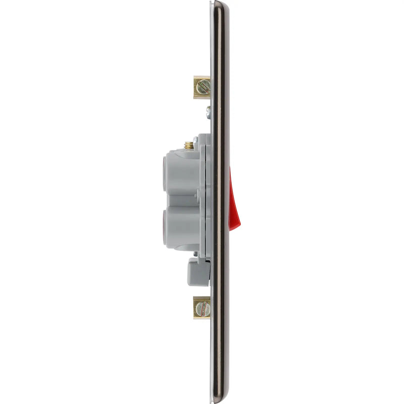 BG Electrical Nexus Metal Black Nickel - 45A, double pole, large plate, with indicator