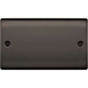 BG Electrical Nexus Metal Black Nickel - Double, blank plate