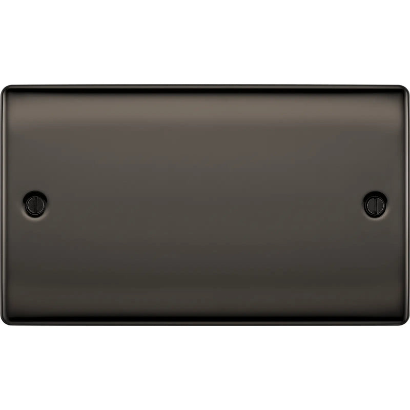 BG Electrical Nexus Metal Black Nickel - Double, blank plate