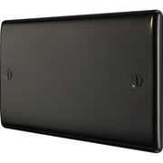 BG Electrical Nexus Metal Black Nickel - Double, blank plate