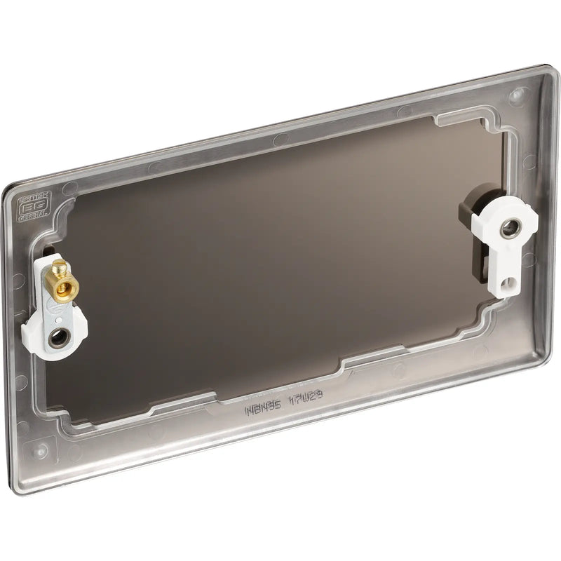 BG Electrical Nexus Metal Black Nickel - Double, blank plate