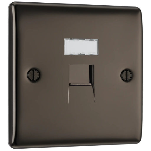 BG Electrical Nexus Metal Black Nickel - Single, RJ45 data socket