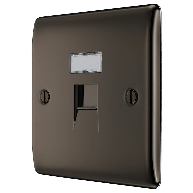 BG Electrical Nexus Metal Black Nickel - Single, RJ45 data socket