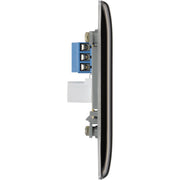 BG Electrical Nexus Metal Black Nickel - Single, telephone socket, secondary