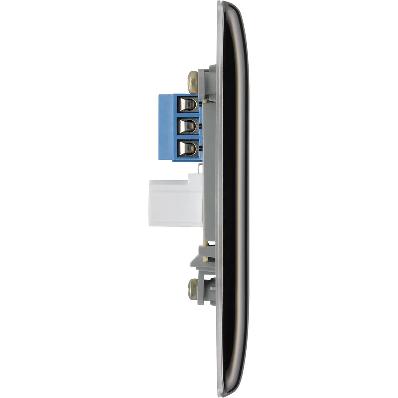 BG Electrical Nexus Metal Black Nickel - Single, telephone socket, secondary