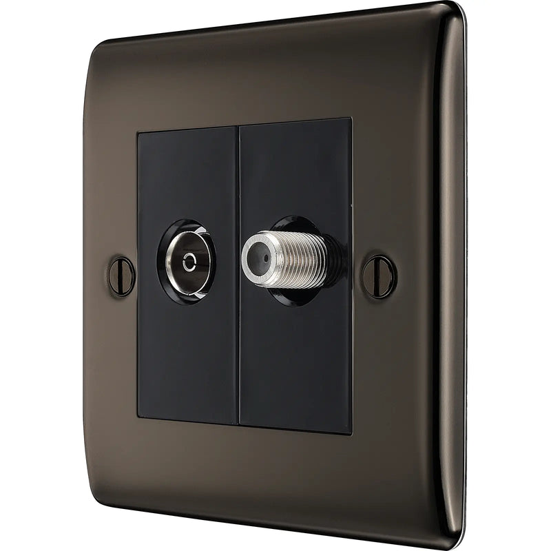 BG Electrical Nexus Metal Black Nickel - Double, satellite and co-axial