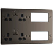 BG Electrical Nexus Metal Black Nickel - 2 x double, switched, double pole, 8 Euro Module