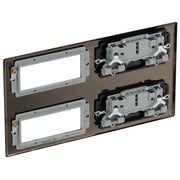 BG Electrical Nexus Metal Black Nickel - 2 x double, switched, double pole, 8 Euro Module