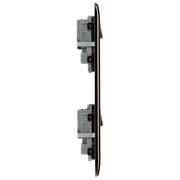 BG Electrical Nexus Metal Black Nickel - 2 x double, switched, double pole, 8 Euro Module