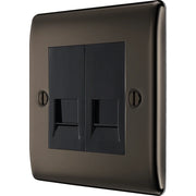 BG Electrical Nexus Metal Black Nickel - Double, telephone socket, secondary