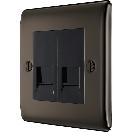 BG Electrical Nexus Metal Black Nickel - Double, telephone socket, secondary