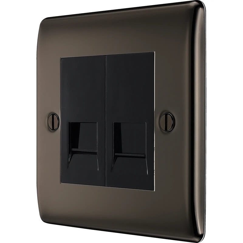 BG Electrical Nexus Metal Black Nickel - Double, telephone socket, master