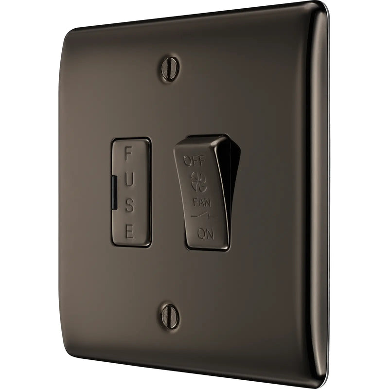 BG Electrical Nexus Metal Black Nickel - Triple pole, fused, fan isolator