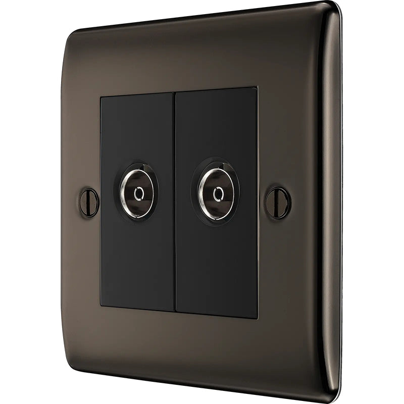 BG Electrical Nexus Metal Black Nickel - Double, isolated, co-axial
