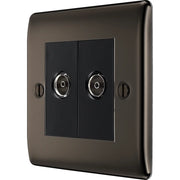 BG Electrical Nexus Metal Black Nickel - Double, TV/FM