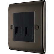 BG Electrical Nexus Metal Black Nickel - Double, RJ11 telephone socket
