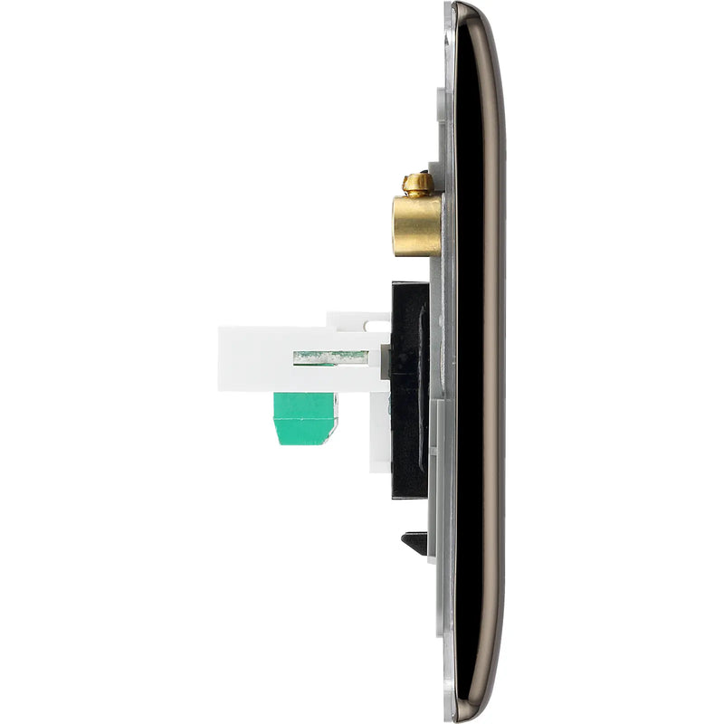 BG Electrical Nexus Metal Black Nickel - Double, RJ11 telephone socket